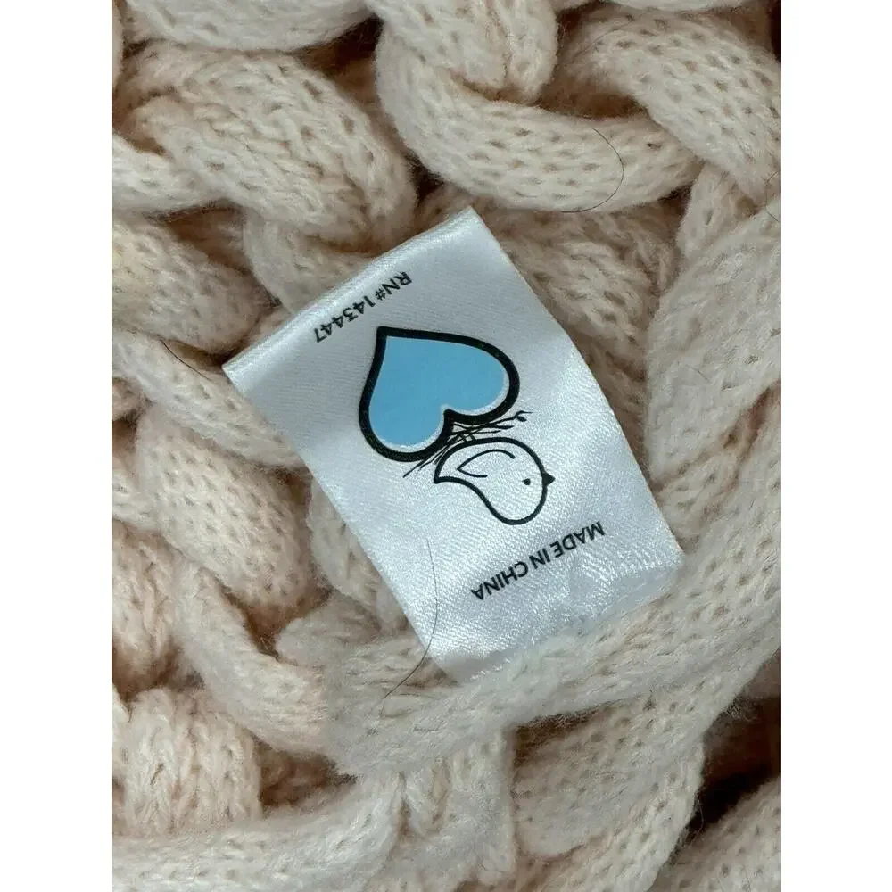 IENJOY HOME Home Collection Premium Chunky Knit Blanket In Blush Pink $199